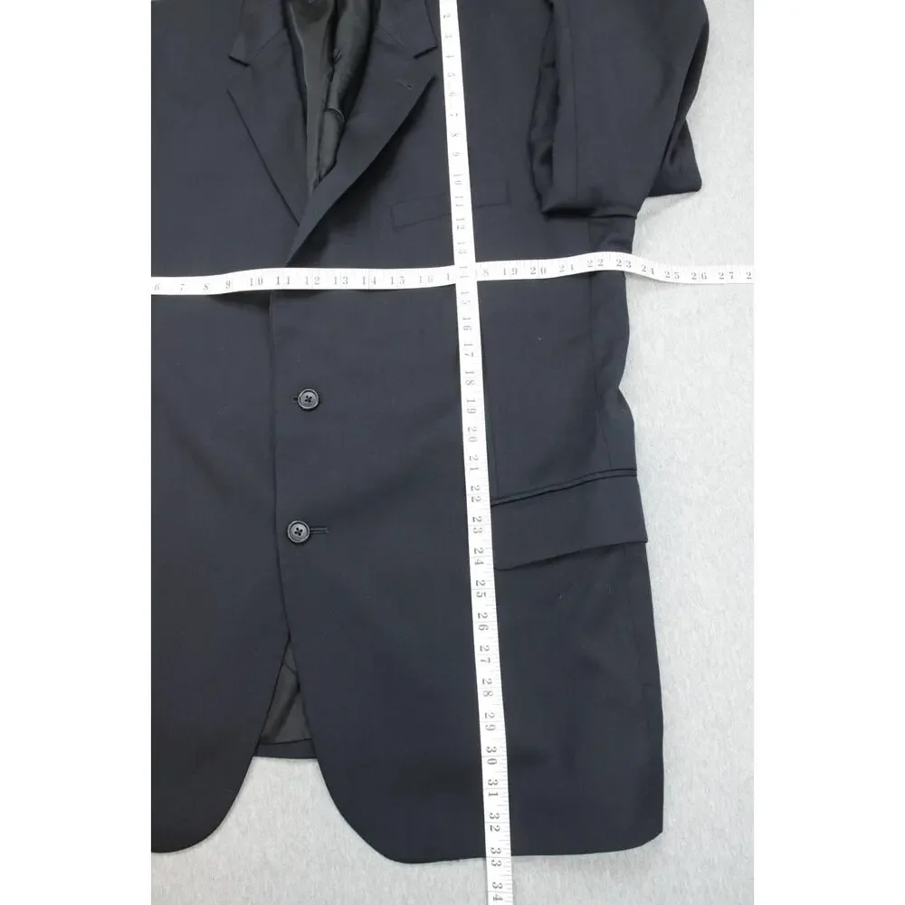 Jos A Bank Blazer 46R Navy Blue 100% Wool Lined Signature 2-Buttons